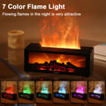 7 color flame light with realistic fire simulation on a reflective surface.
