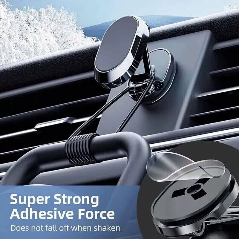 Car phone holder with super strong adhesive force feature on a car window background
