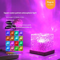 Square water pattern atmosphere light with 16 color options and remote control switch.